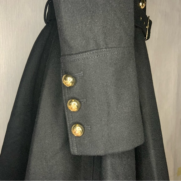 Miss Sixty Black Double Breasted Wool Blend Belted Trench Coat | Size Medium - Picture 10 of 17